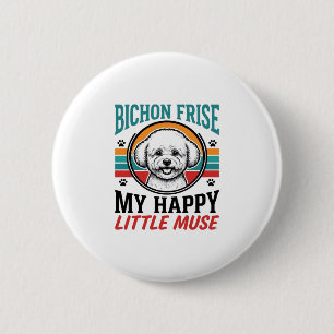 Bichon Frise Shirt Vintage Spirit Dog Art_1 6 Cm Round Badge