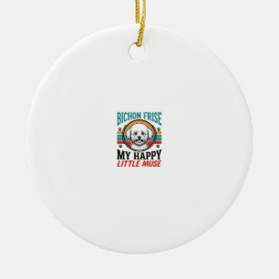 Bichon Frise Shirt Vintage Spirit Dog Art_1 Ceramic Tree Decoration