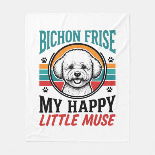 Bichon Frise Shirt Vintage Spirit Dog Art_1 Fleece Blanket