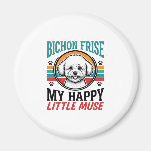 Bichon Frise Shirt Vintage Spirit Dog Art_1 Magnet