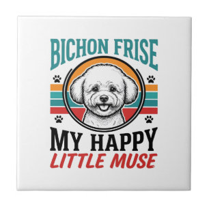 Bichon Frise Shirt Vintage Spirit Dog Art_1 Tile