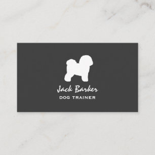 Bichon Frise Silhouette   Dog Breed   Pet Care Business Card