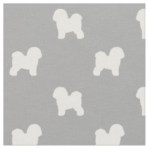 Bichon Frise Silhouettes Pattern Fabric