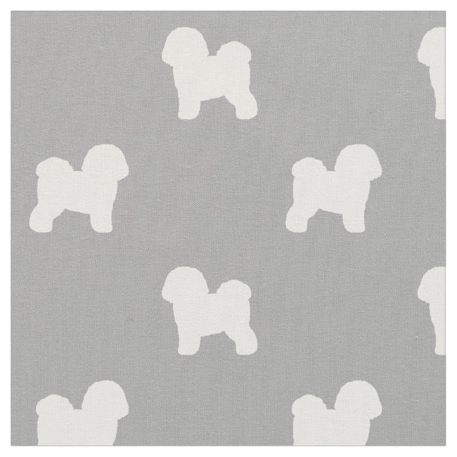 Bichon Frise Silhouettes Pattern Fabric (Close Up)