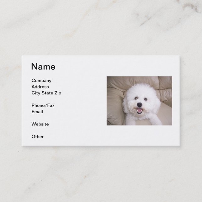Bichon Frise Smiling Business Card (Front)