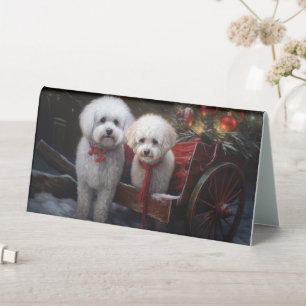 Bichon Frise Snowy Sleigh Christmas Decor