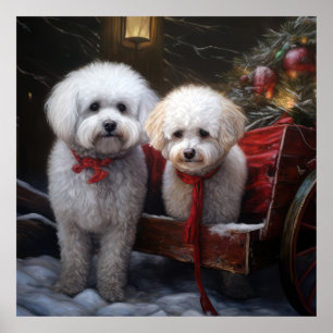 Bichon Frise Snowy Sleigh Christmas Decor