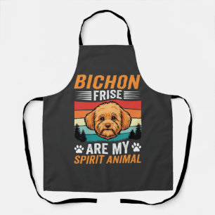 Bichon Frise Spirit Animal Retro Dog Apron