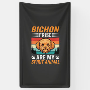 Bichon Frise Spirit Animal Retro Dog Banner