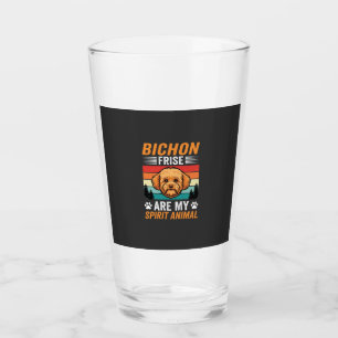 Bichon Frise Spirit Animal Retro Dog Glass