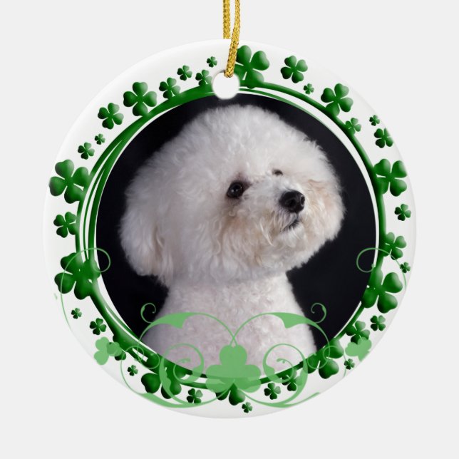 Bichon Frise St. Patrick's Day Ornament (Front)