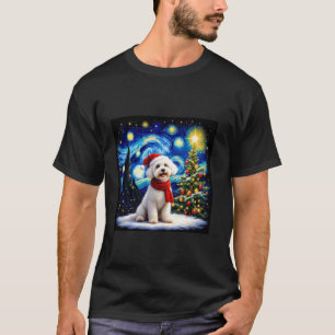 Bichon Frise Starry Night Christmas Van Gogh Dog S T-Shirt
