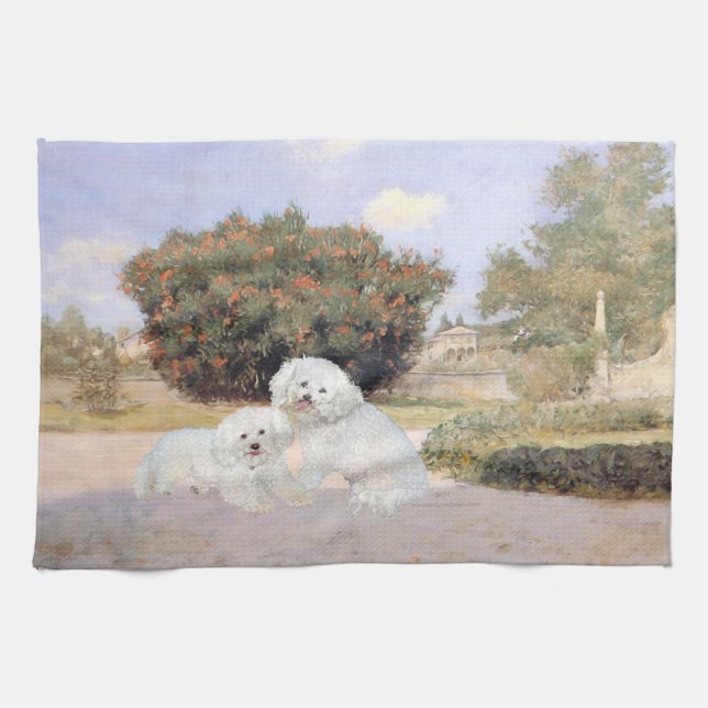 Bichon Frise Tea Towel (Horizontal)
