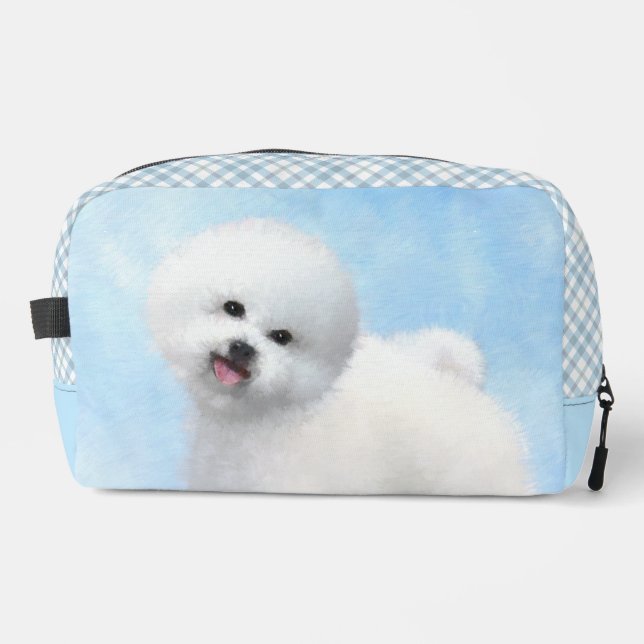 Bichon Frise Tenerife Painting White Cute Dog Art Dopp Kit (Front)