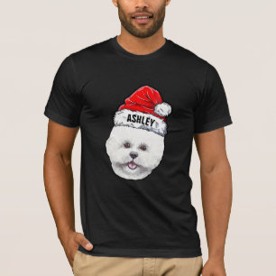 Bichon Frisé Terrier Christmas Hat Dog Big T-Shirt