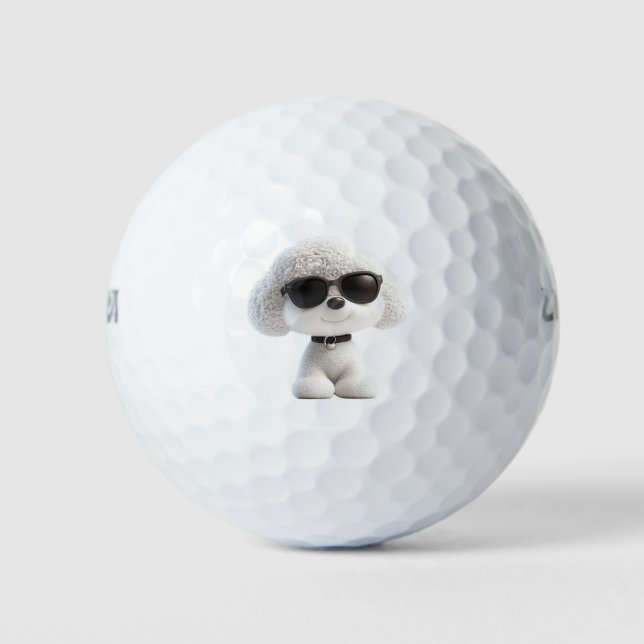 Bichon Frise Theme Golf Balls (Front)