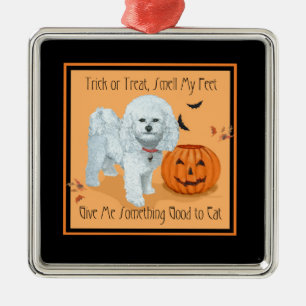 Bichon Frise Trick or Treat Metal Tree Decoration