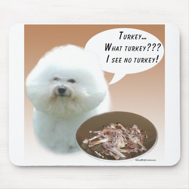 Bichon Frise Turkey Mouse Mat (Front)