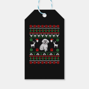 Bichon Frise Ugly Christmas Sweater Gift Tags