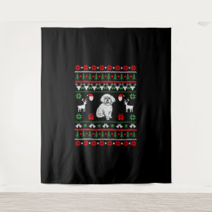 Bichon Frise Ugly Christmas Sweater Tapestry