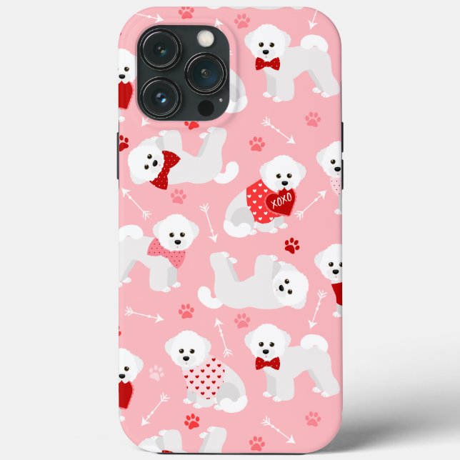 Bichon Frise Valentine Pattern Case-Mate iPhone Case (Back)