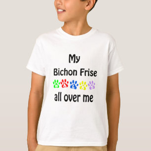 Bichon Frise Walks Design T-Shirt