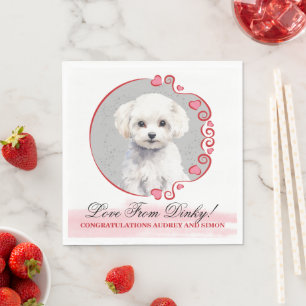 Bichon Frise Wedding Napkins With Dogs Photo