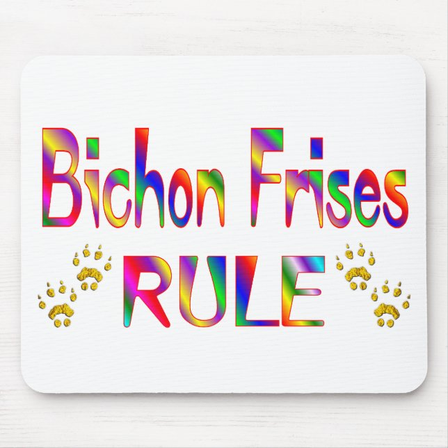 Bichon Frises Rule Mouse Mat (Front)