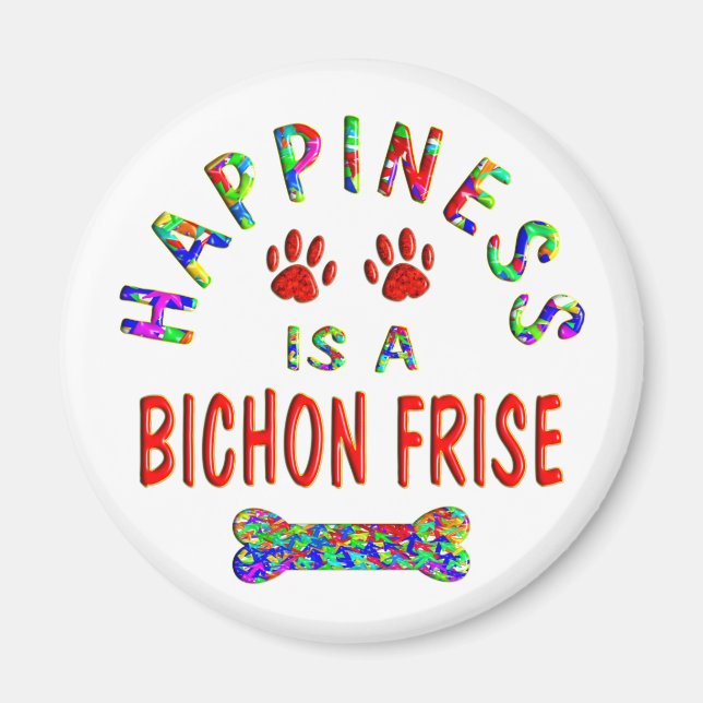 Bichon Happiness Magnet (Front)
