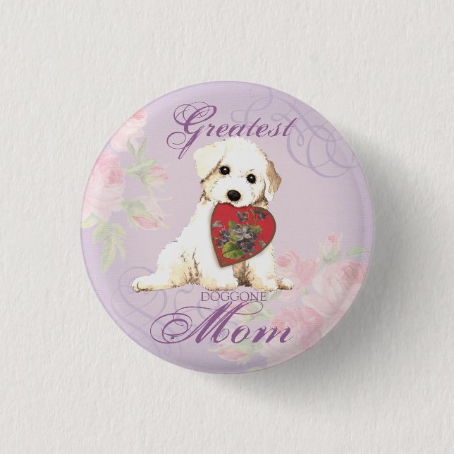 Bichon Heart Mum 3 Cm Round Badge (Front)