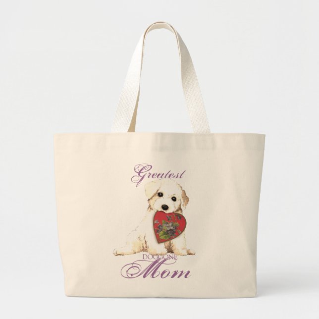 Bichon Heart Mum Large Tote Bag (Front)