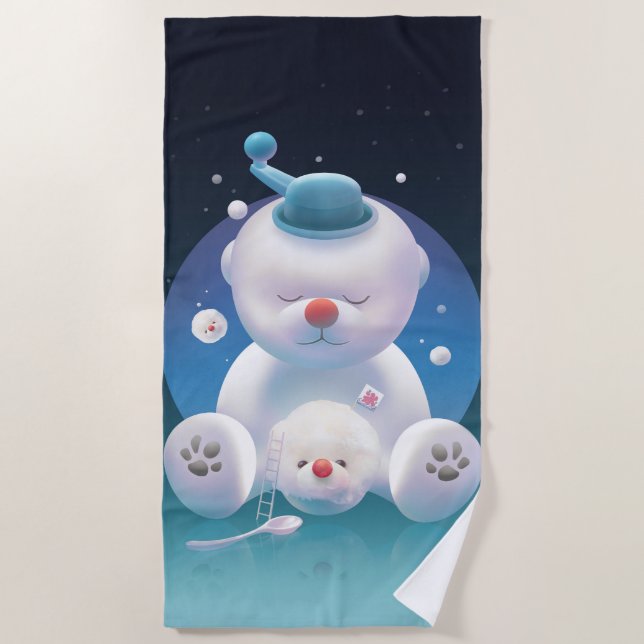 Bichon Ice Shaver Dreamland Beach Towel (Front)