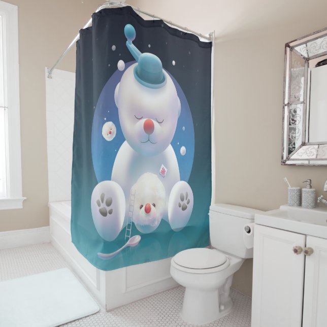 Bichon Ice Shaver Dreamland Shower Curtain (In Situ)