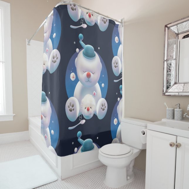 Bichon Ice Shaver Dreamland Shower Curtain (In Situ)