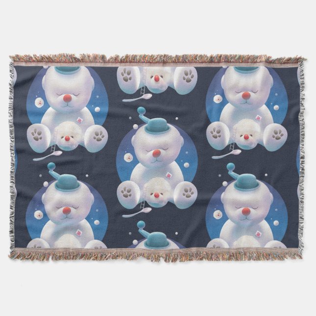 Bichon Ice Shaver Dreamland Throw Blanket (Front)