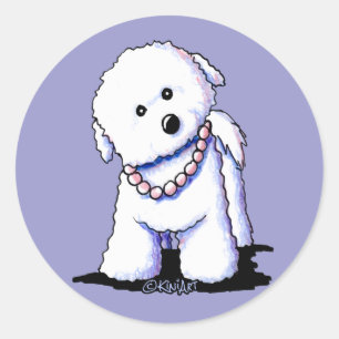 Bichon In Pearls Stickers