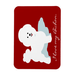 Bichon Love Magnets in Red