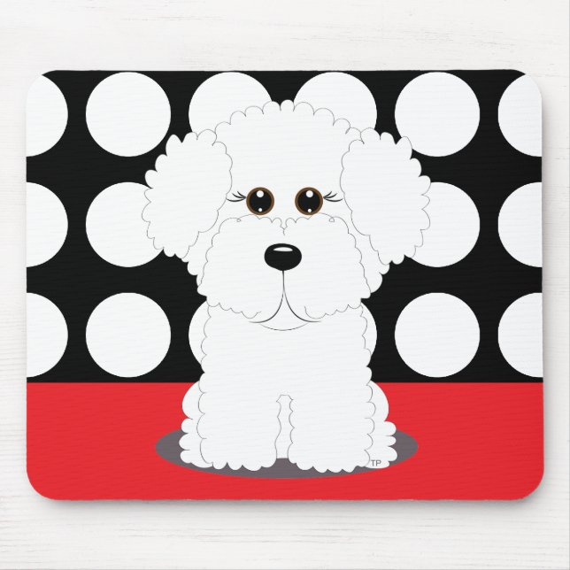 Bichon Puppy Mouse Mat (Front)