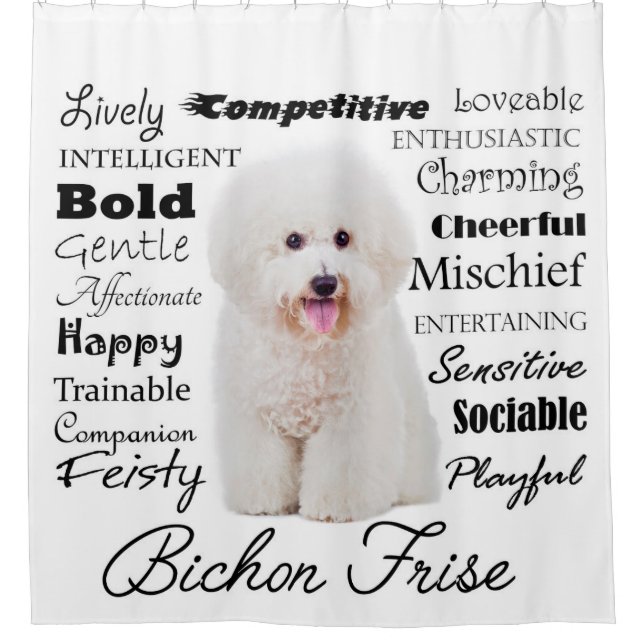 Bichon Traits Shower Curtain (Front)