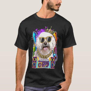 Bichons Frise Dog Hip Hop 90s Rap Music T-Shirt