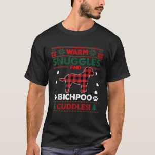 Bichpoo Dog Owners Gifts Dog Pajama Ugly Christmas T-Shirt