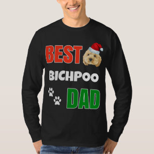 Bichpoo Puppy Dog Lover cute Best Poodle Christmas T-Shirt