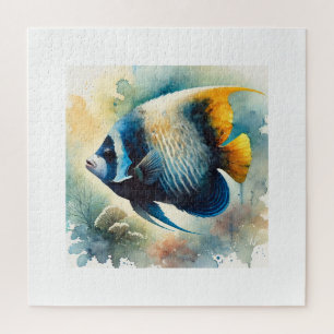 Bicolor Angelfish 120924AREF103 - Watercolor Jigsaw Puzzle