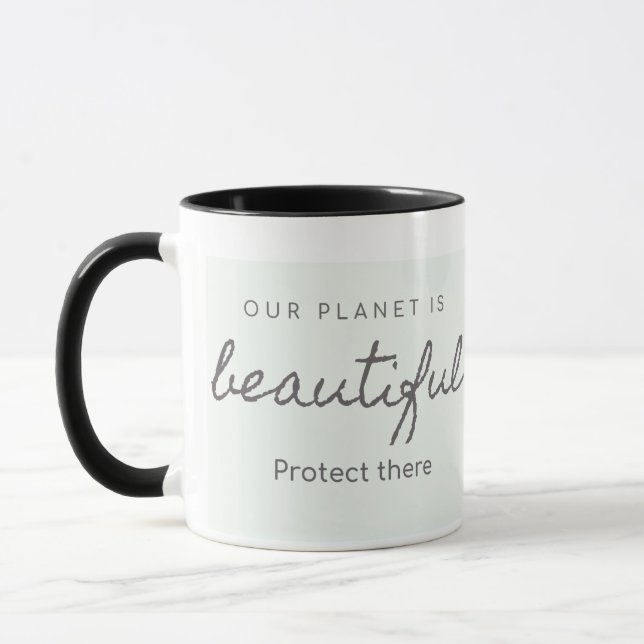 Bicolor Eco-Friendly Mug – "Our Planet is Beautifu (Left)