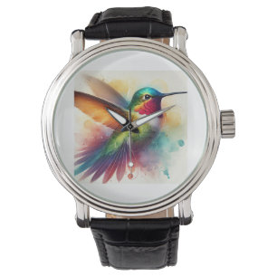 Bicolor Hummingbird 310724AREF138 - Watercolor Watch