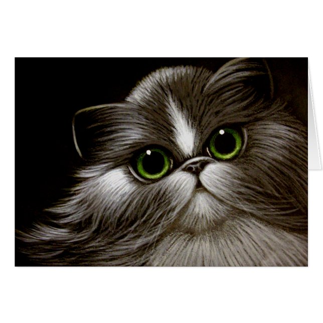 BICOLOR PERSIAN CAT ANY OCCASION Card (Front Horizontal)