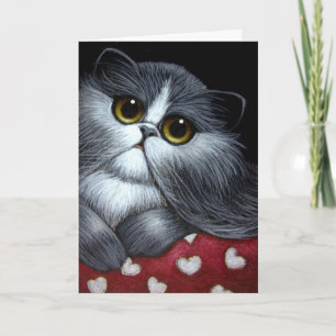 BICOLOR PERSIAN CAT - VALENTINE'S Card