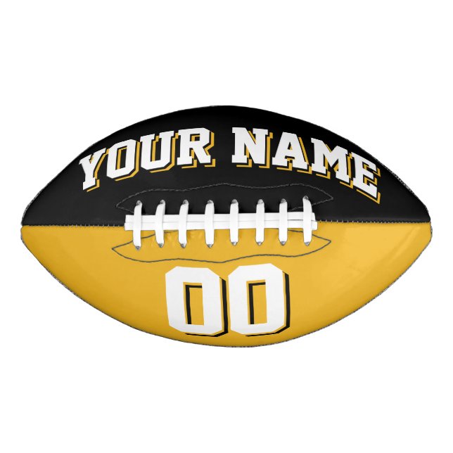 BICOLORED Black And Gold Custom Football American Football (Front)