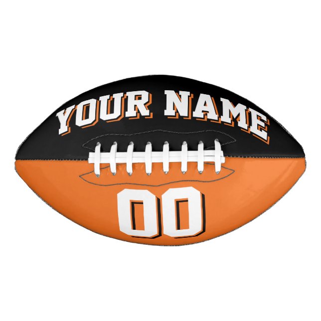 BICOLORED Black And Orange Custom Football American Football (Front)