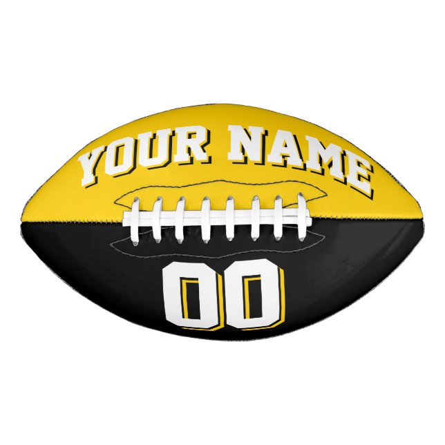 BICOLORED Golden Yellow And Black Custom Football American Football (Front)